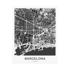 Barcelona Map Print (Charcoal Series)