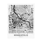 Minneapolis Map Print (Charcoal Series)