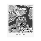 Boston Map Print (Charcoal Series)