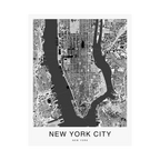 New York City Map Print (Charcoal Series)