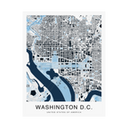 Washington DC Map Print (Blue Series)