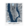 New York City Map Print (Blue Series)