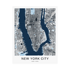 New York City Map Print (Blue Series)
