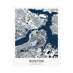 Boston Map Print (Blue Series)