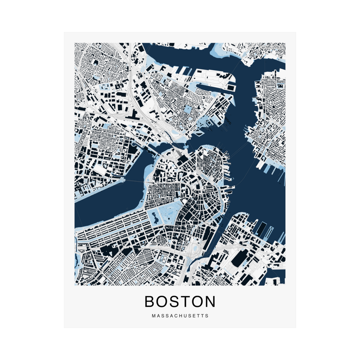Boston Map Print (Blue Series)