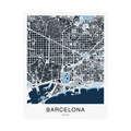 Barcelona Map Print (Blue Series)