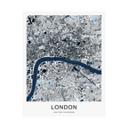 London Map Print (Blue Series)