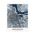 Amsterdam Map Print (Blue Series)
