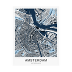 Amsterdam Map Print (Blue Series)
