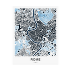 Rome Map Print (Blue Series)