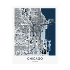 Chicago Map Print (Blue Series)