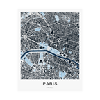 Paris Map Print (Blue Series)
