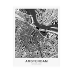 Amsterdam Map Print (Charcoal Series)