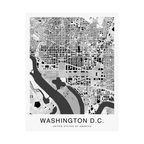 Washington DC Map Print (Charcoal Series)