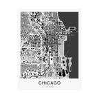 Chicago Map Print (Charcoal Series)