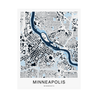 Minneapolis Map Print (Blue Series)