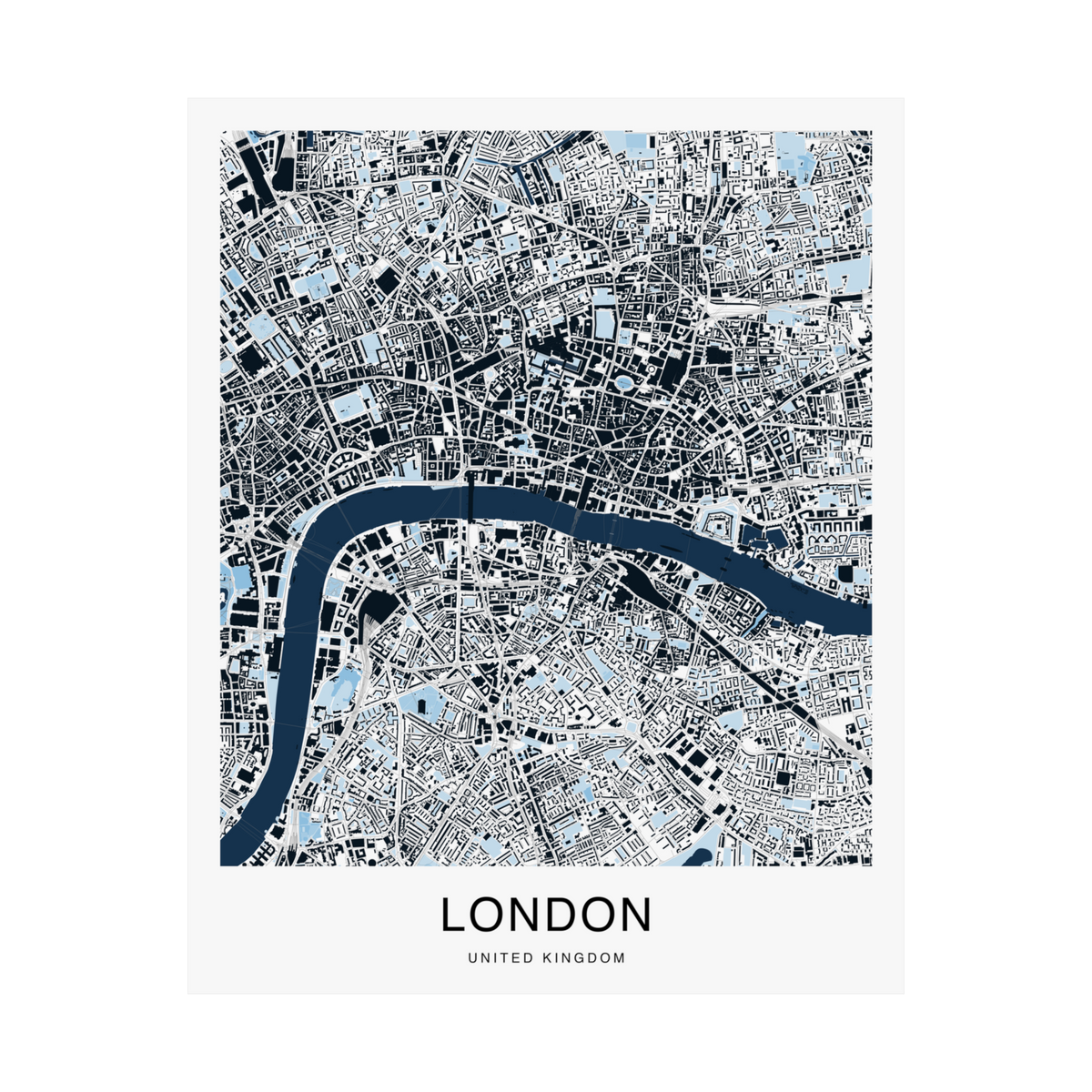 London Map Print (Blue Series)