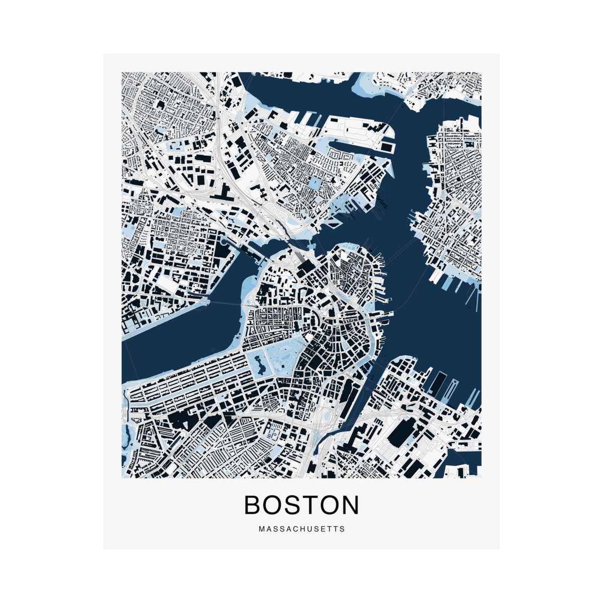 Boston Map Print (Blue Series)