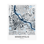 Minneapolis Map Print (Blue Series)