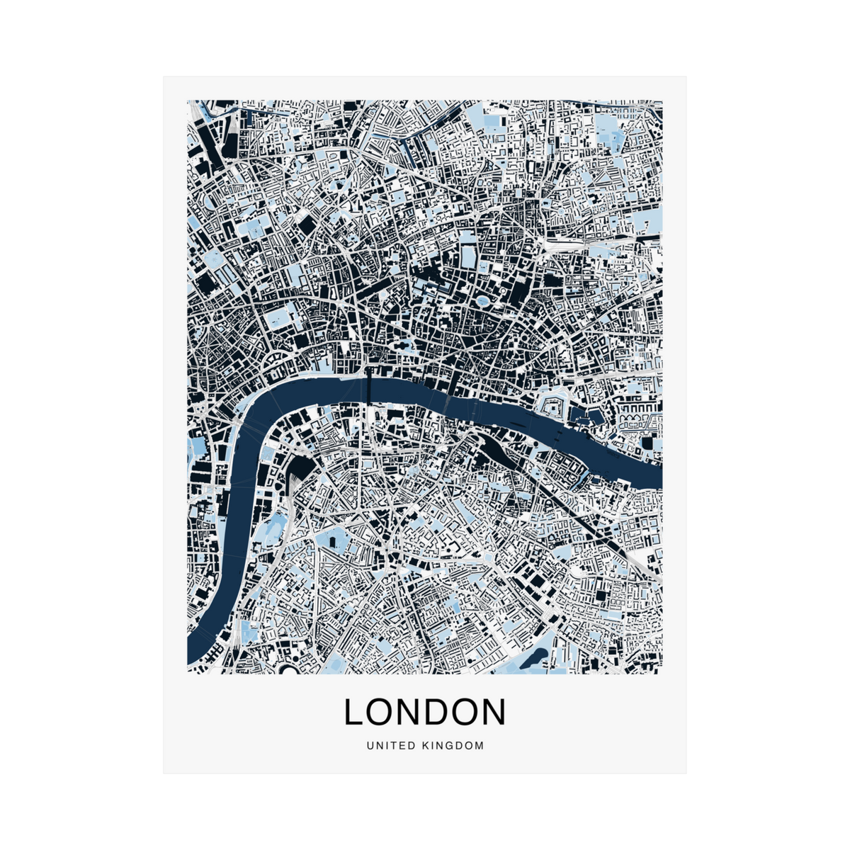 London Map Print (Blue Series)
