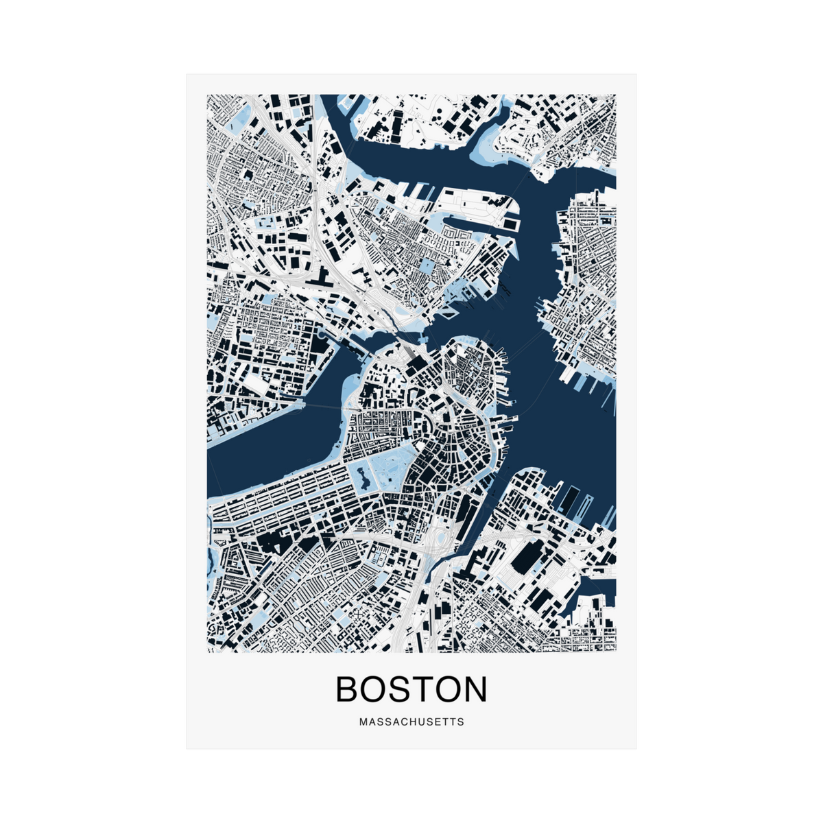 Boston Map Print (Blue Series)