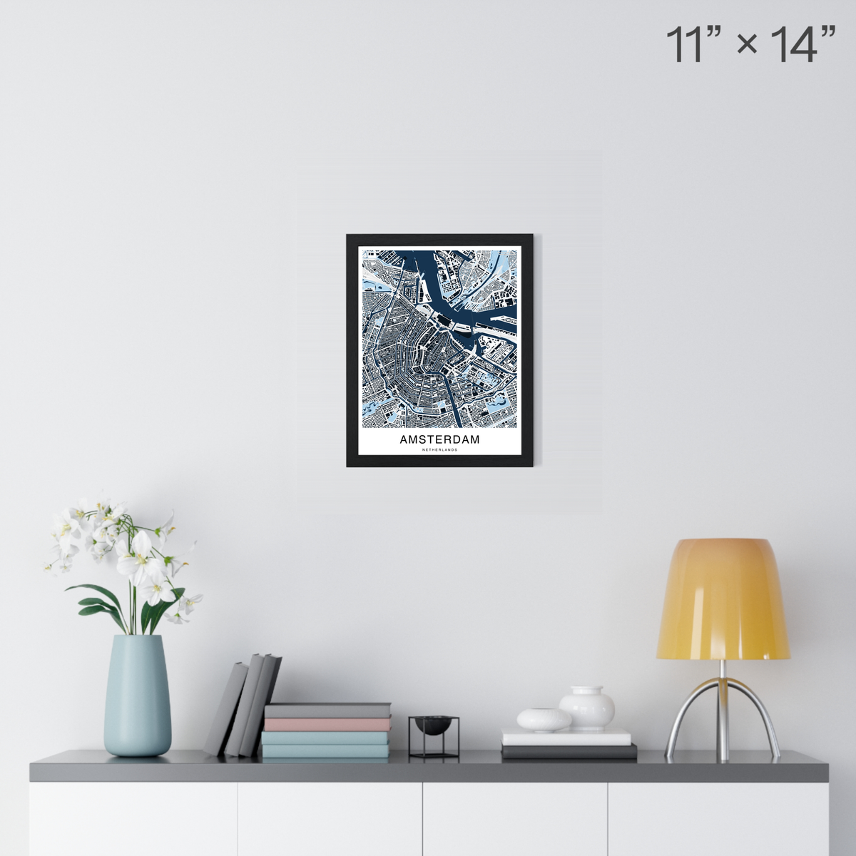 Amsterdam Map Print (Blue Series)