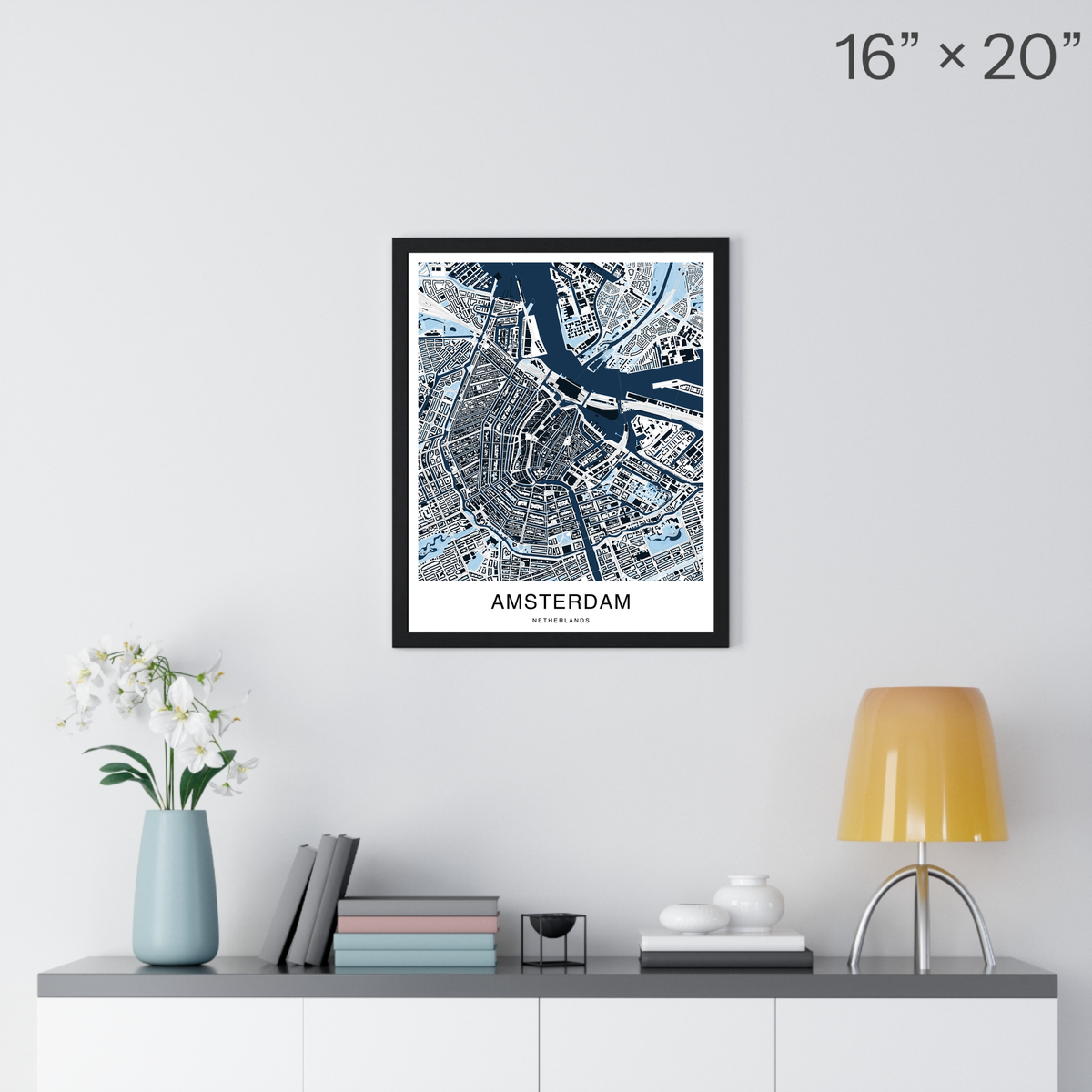Amsterdam Map Print (Blue Series)