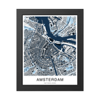 Amsterdam Map Print (Blue Series)
