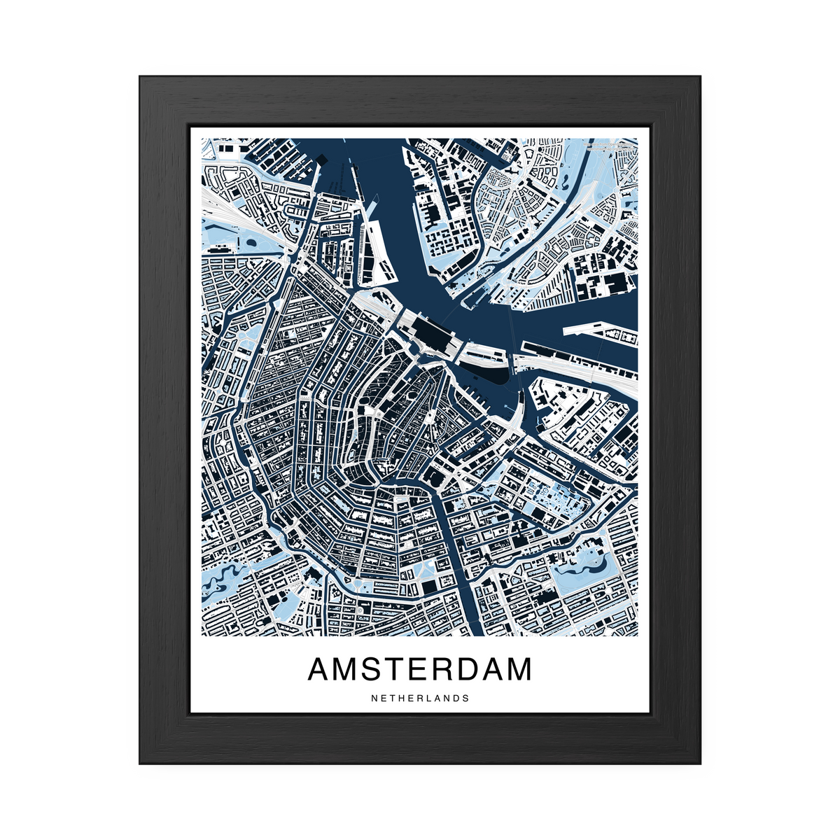 Amsterdam Map Print (Blue Series)