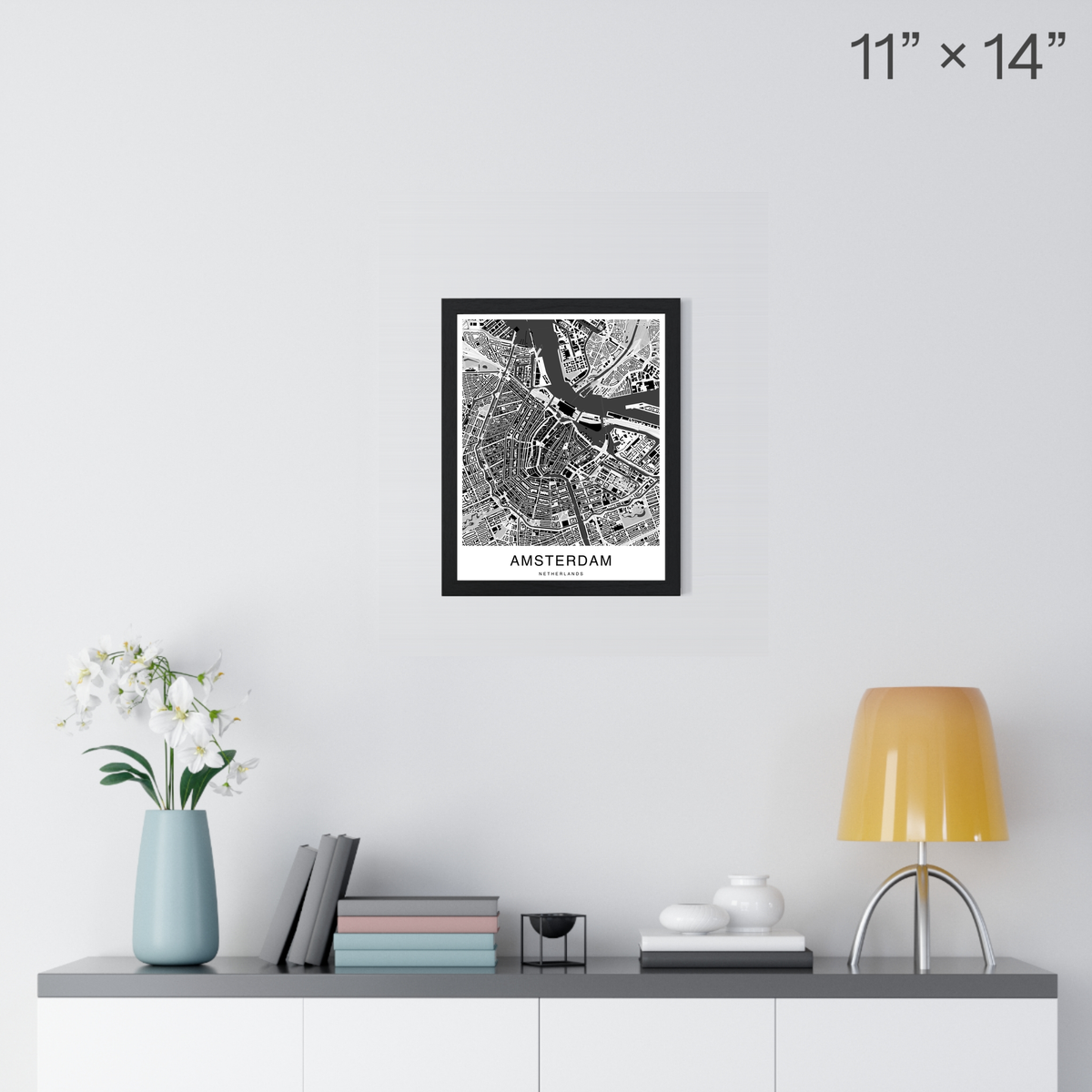 Amsterdam Map Print (Charcoal Series)