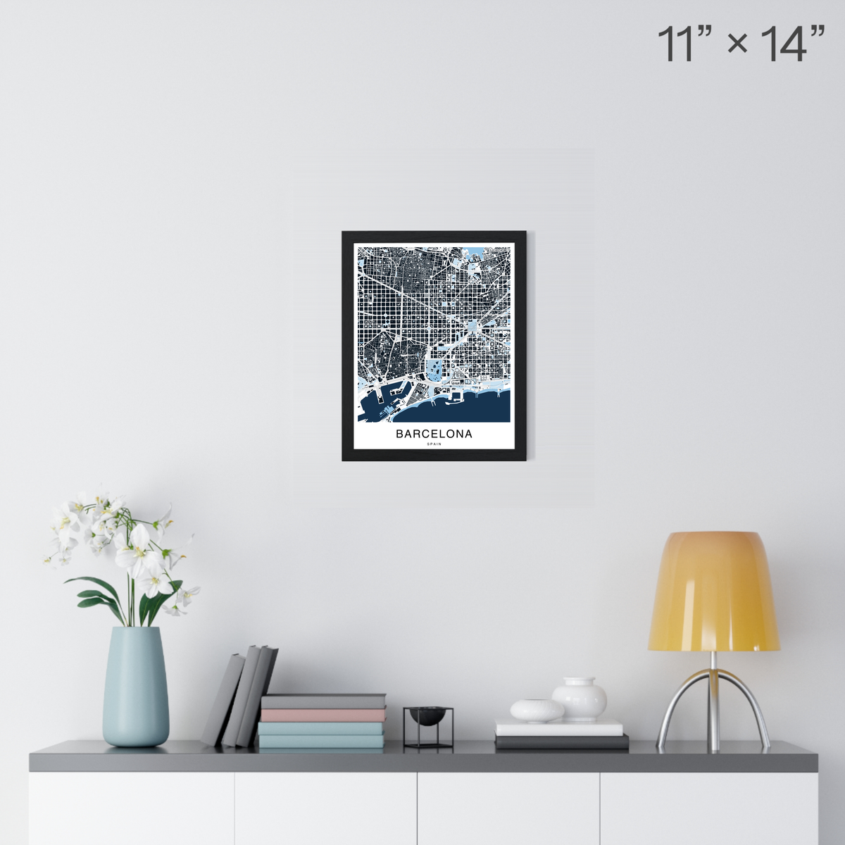 Barcelona Map Print (Blue Series)