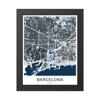 Barcelona Map Print (Blue Series)