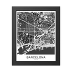 Barcelona Map Print (Charcoal Series)