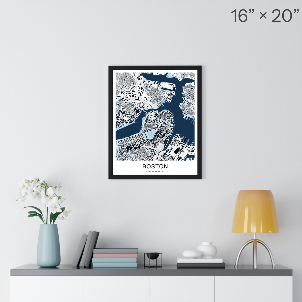 Boston Map Print (Blue Series)