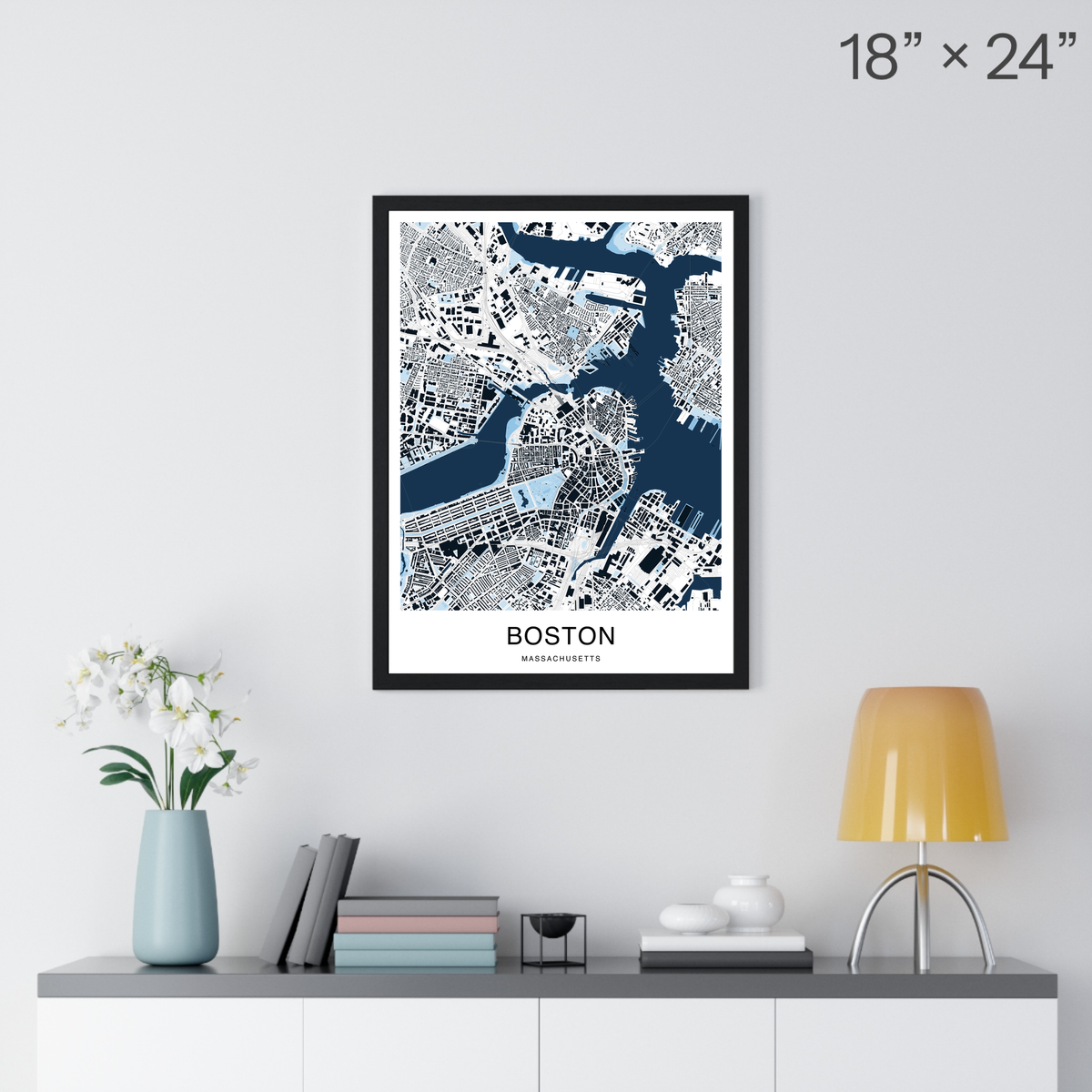 Boston Map Print (Blue Series)