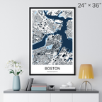 Boston Map Print (Blue Series)
