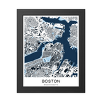 Boston Map Print (Blue Series)