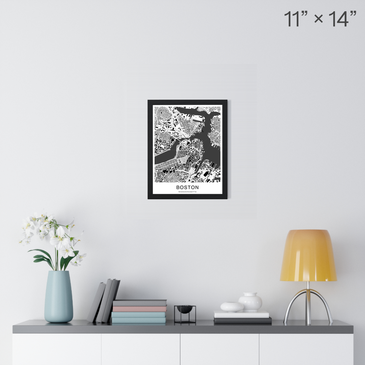 Boston Map Print (Charcoal Series)
