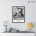 Boston Map Print (Charcoal Series)