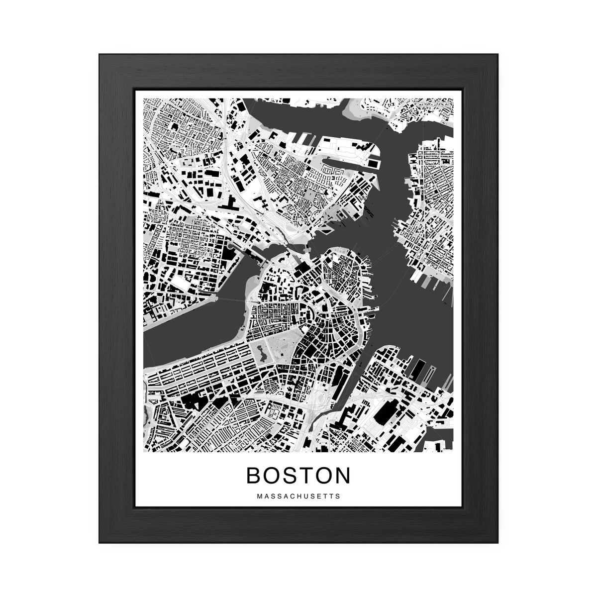 Boston Map Print (Charcoal Series)