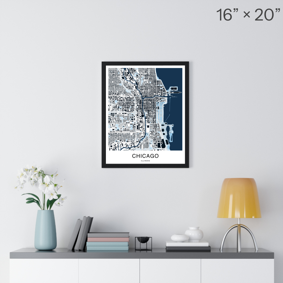 Chicago Map Print (Blue Series)