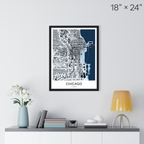 Chicago Map Print (Blue Series)