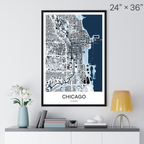 Chicago Map Print (Blue Series)