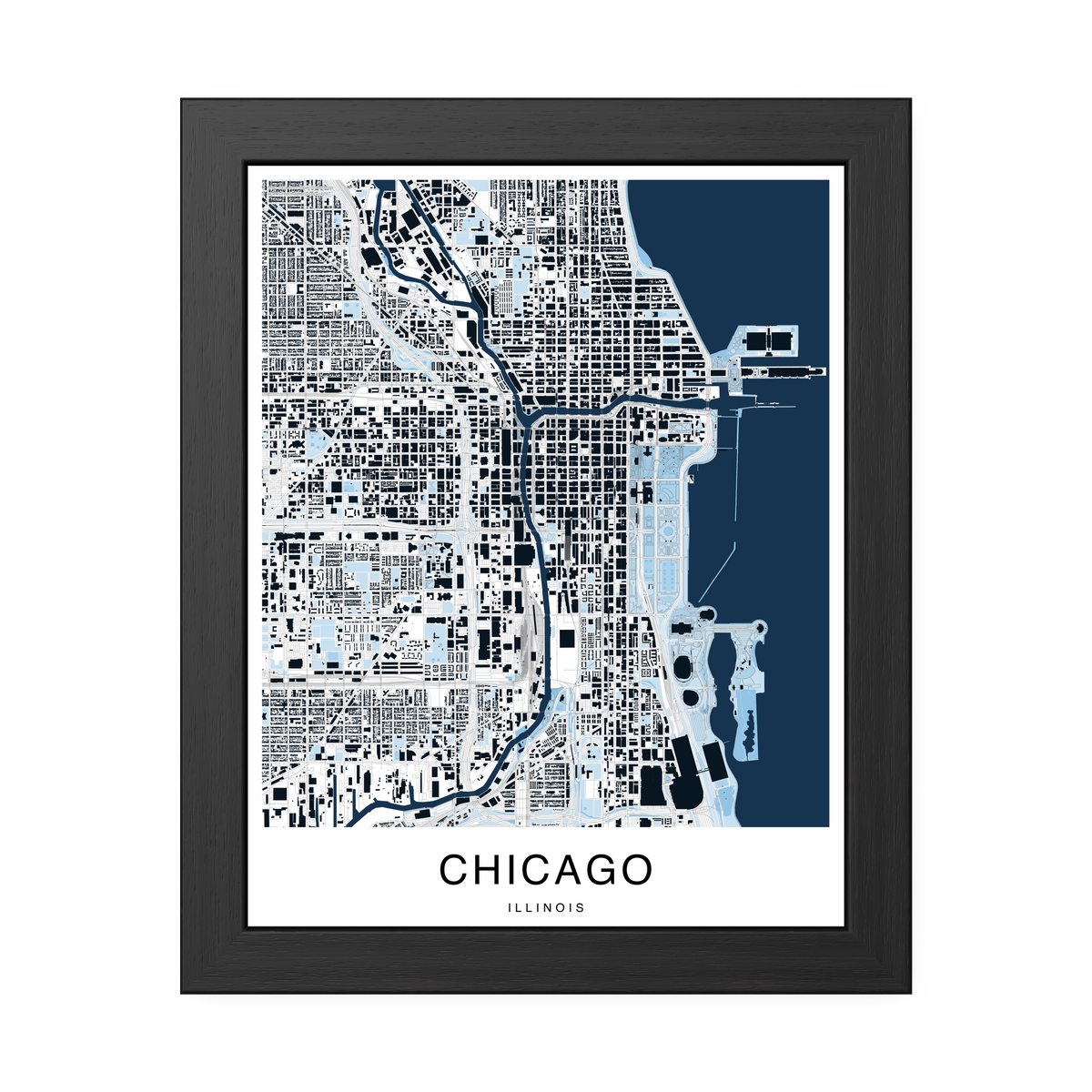 Chicago Map Print (Blue Series)