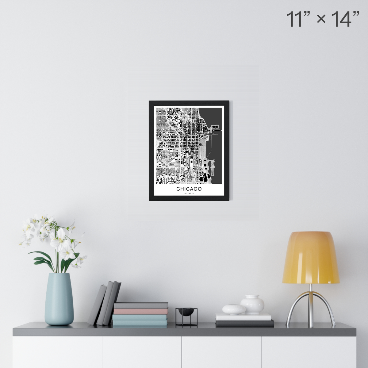 Chicago Map Print (Charcoal Series)