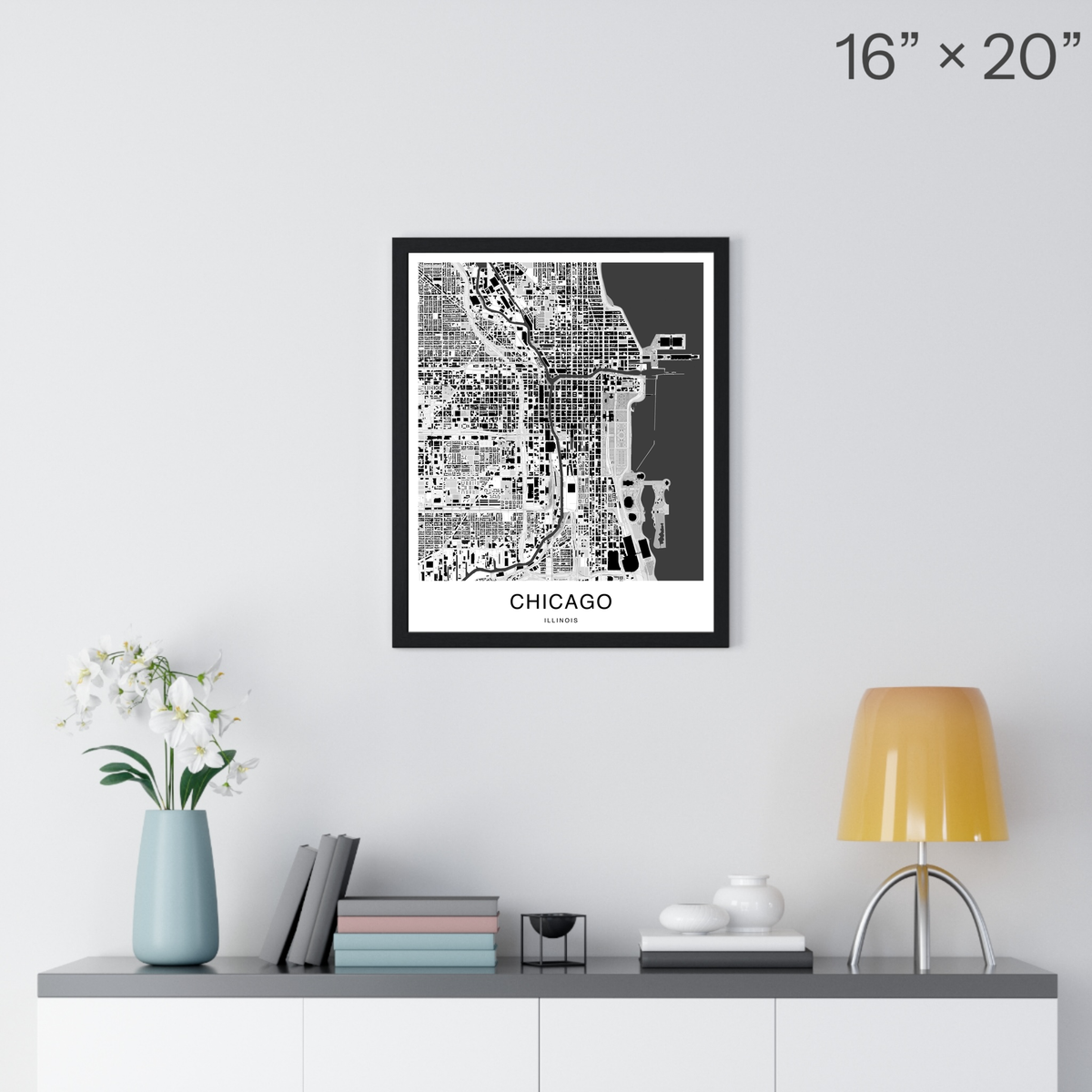 Chicago Map Print (Charcoal Series)