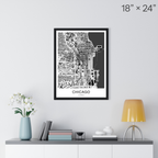 Chicago Map Print (Charcoal Series)
