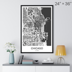 Chicago Map Print (Charcoal Series)