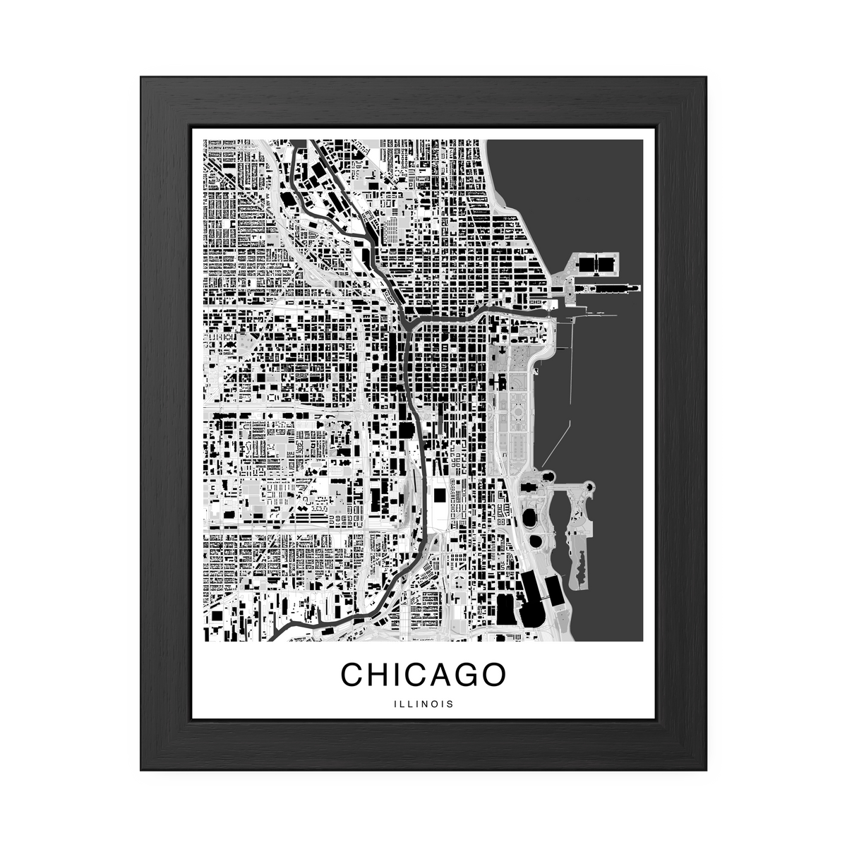 Chicago Map Print (Charcoal Series)