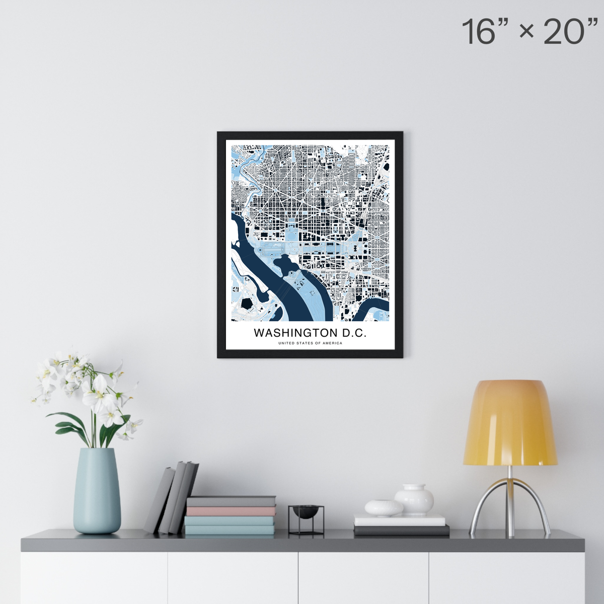 Washington DC Map Print (Blue Series)